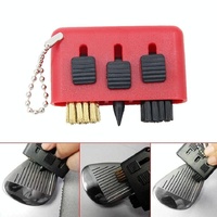 3-piece Portable Golf Groove Cleaning Brush - Red