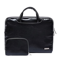 11.6 Inch Simple Business Laptop Bag with Liner - Ls-116 - Pu Black