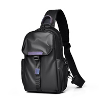 Lightweight Waterproof Men Chest Bag Cycling Shoulder Bag - Black