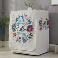 Cartoon Cotton Linen Drum Roller Washing Machine Dust Cover - 83x60x60cm Size - Hello Rabbit