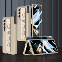 Samsung Galaxy z Fold 4 Shockproof Magnetic Fold Case with Wrist Strap - Gold