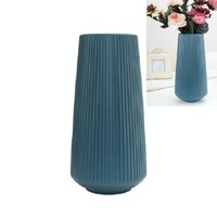 Versatile Plastic Flower Vase for Dry and Wet Arrangements - Blue
