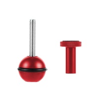 Adjustable Ball Head Adapter for Underwater Photography Lights - 1/4 Inch Red