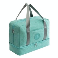 Travel-ready Waterproof Beach Bag with Double Layer Design - Tiffany Blue