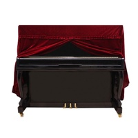 Red Full Cover for Piano - 150x60x110cm in Gold Velvet