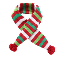 Dog Scarf Christmas Pet Accessories Winter Warmth Pet Scarf - Size Xs Red And Green Stripes
