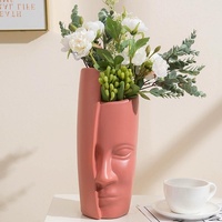 Thickened Drop-proof Vase with Dried Flower Ornaments - Rose Pink