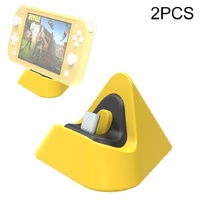 2-pack Portable Triangle Charger for Nintendo Switch / Lite - Yellow