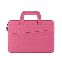 13.3 Inch Multi-compartment Waterproof Laptop Briefcase with Storage Sleeve - Rose Pink