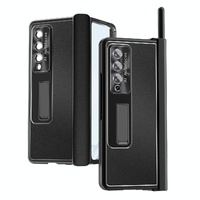 Shockproof Magnetic Litchi Pattern Phone Case for Samsung Galaxy z Fold 4 - Black
