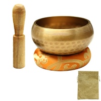 8.5cm Copper Buddha Sound Bowl Set with Mat Stick &amp; Bag
