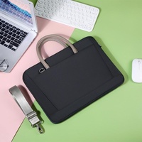 13-13.3 Inch Laptop Bag Crossbody Briefcase in Oxford Cloth - Black - 15 - 16.1 Inch