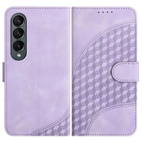 Embossed Elephant Head Phone Case for Samsung Galaxy z Fold 4 5g with Lanyard - Light Purple