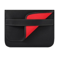 Horizontal Flap Clutch Bag with Neoprene Laptop Lining - Black - 15 Inch