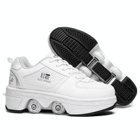 37 Double Row Deformation Rune Roller Skates - Dual Purpose - Low-Top Without Light (White)