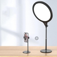 Large Desktop Beauty Fill Light Bracket for Live Broadcast and Photography - 14.2 Inch &amp; 36cm - Black