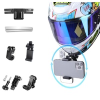 Helmet Mount Kit for Action Camera with Phone Clamp and Adapter