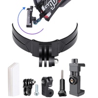 Foldable Action Camera Helmet Mount Kit with j Hook and Phone Clamp