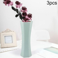 3-piece Plastic Hydroponic Vase Set for Creative Home Decor - Green