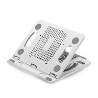 Adjustable Laptop Cooling Stand - Foldable Design - White