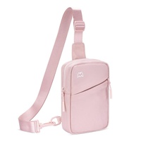 Lightweight Outdoor Sports Chest Bag Cell Phone Crossbody Pack - Pink