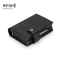 Secure Dual Card Wallet with Rfid Blocking - Carbon Fiber Pattern Black