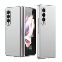 Foldable Metal-look Phone Case for Samsung Galaxy z Fold 4 - Silver
