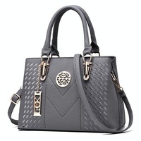 Women Leather Messenger Handbag - Stylish and Functional - Gray