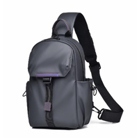 Lightweight Waterproof Men Chest Bag Cycling Shoulder Bag - Grey