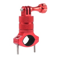 Action Camera Bicycle Mounting Bracket - Aluminum Alloy Clip - Red