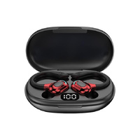 Wireless Bluetooth Earphones with Charging Case - F8 - Red Double Ear