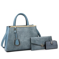 Patchwork Stone Pattern Handbag - Shoulder / Crossbody - Blue