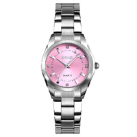 Waterproof Quartz Women Watch with Rhinestone Steel Strap - Delicate and Creative - Pink