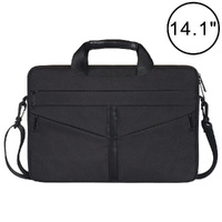 Stylish Zipper Laptop Bag with Shoulder Strap - Durable &amp; Breathable - Black