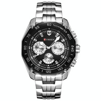 Waterproof Quartz Watch for Men - Casual Business Style - White Shell Black