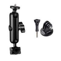 Motorcycle Rearview Mirror Mount for Action Cameras - 9cm Rod 20mm Ball Head Tripod Adapter