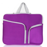 13 Inch Multi-Pocket Laptop Liner Bag For Diving Material Computer - Purple