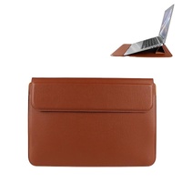 Leather Laptop Liner Bag - 14.1-15.4 Inches with Stand Function - Cowhide Yellow