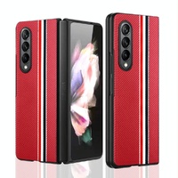 Shockproof Twill Phone Case for Samsung Galaxy z Fold 4 - Pc Tpu - Red