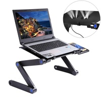 Adjustable Laptop Stand with Fans &amp; Mouse Pad - Portable &amp; Foldable