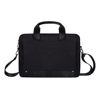 Waterproof Oxford Cloth Laptop Bag with Concealed Handle &amp; Luggage Tie Rod - Black