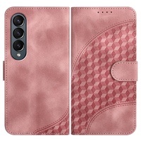 Embossed Elephant Head Phone Case for Samsung Galaxy z Fold 4 5g with Lanyard - Pink