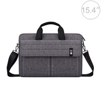 15.4 Inch Laptop Carrying Bag with Shoulder Strap - Handheld Briefcase Style - Grey