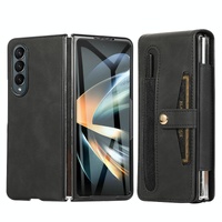 Shockproof Foldable Leather Case with Stylus for Samsung Galaxy z Fold 4 / 5g - Black
