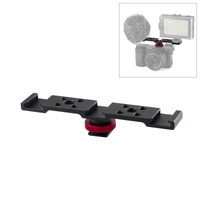 Triple Cold Shoe Bracket Mount - Black