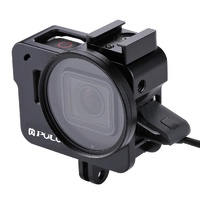 Aluminum Protective Cage with Uv Lens for Gopro Hero 2018 / 7 / 6 / 5 - 52mm - Black