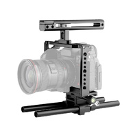 Panasonic Lumix Dc-S1H / Dc-S1 / Dc-S1R Camera Cage Stabilizer With Handle &amp; Rail Rod Mount - Black