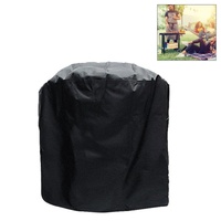 Waterproof Bbq Grill Cover - Anti-uv Dust-proof 210d Oxford Cloth - 58x77cm - Black