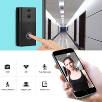 Smart Wifi Video Doorbell With Night Vision &amp; Motion Detection - Black