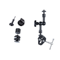 7 Articulating Magic Arm With Adjustable Friction &amp; Large Claws Clips - Black